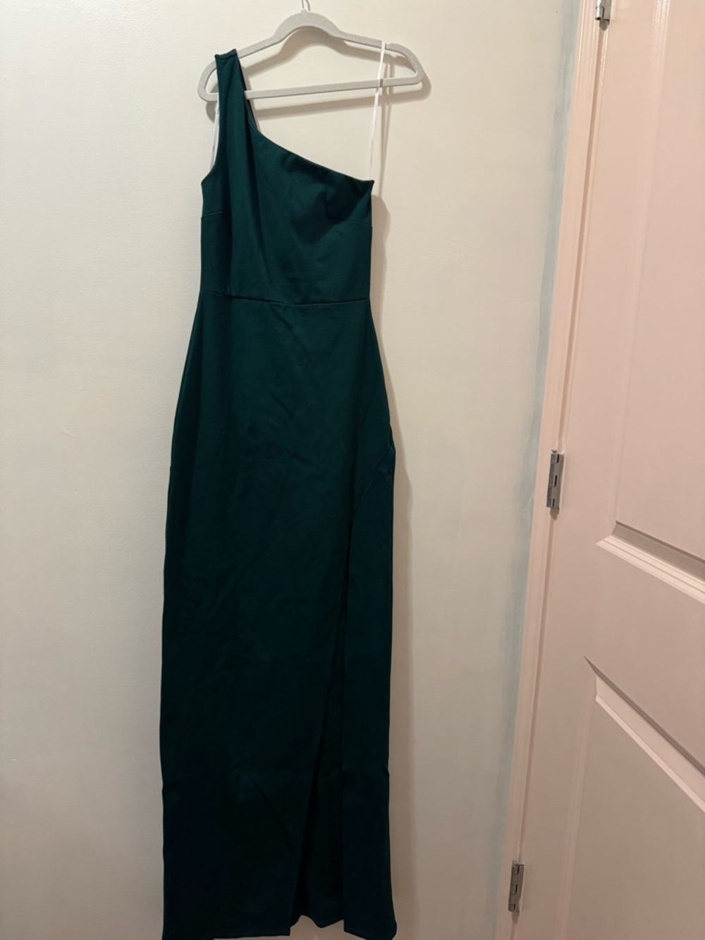 Lulus One-Shoulder Emerald Green Evening Gown